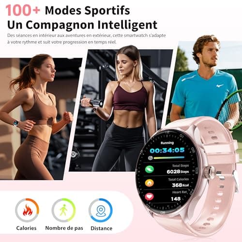 OUKITEL Women's Smart Watch with Bluetooth Call, 1.39 Inch Smartwatch with Female Function, 100+ Sports Modes, Cardio Monitoring/SpO2/Sleep/Pedometer, IP68 Waterproof, Women's Smart Watch for Android - Image 6