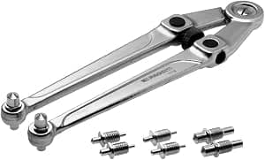 FACOM - Key for Face Drilled Holes Nuts - 117.B - Wrench with 4 Sets of 2 Removable Pins - Capacity 20 to 100 mm - Easy Adjustment - Satin Chrome - Hand Tools