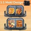 ENSINE Air Fryer Accessories For Philips Dual Basket 1000 Series 7.1L, 3 Pcs Customized Air Fryer Silicone Liners For Philips Na154/09, Reusable Inserts,non-stick, Dishwasher Safe, Grey - Image 4