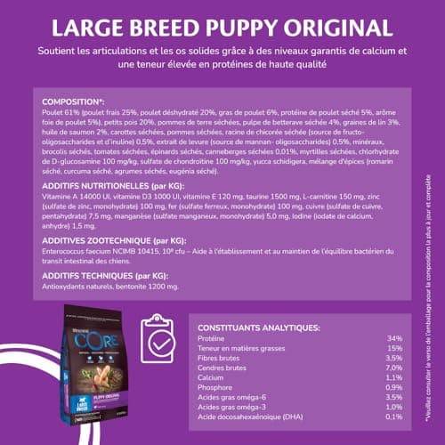 Wellness CORE Puppy 10 kg, Chicken - Grain Free, Natural, Hypoallergenic, High Protein, High Meat Content, Eye & Brain Develops - Image 5