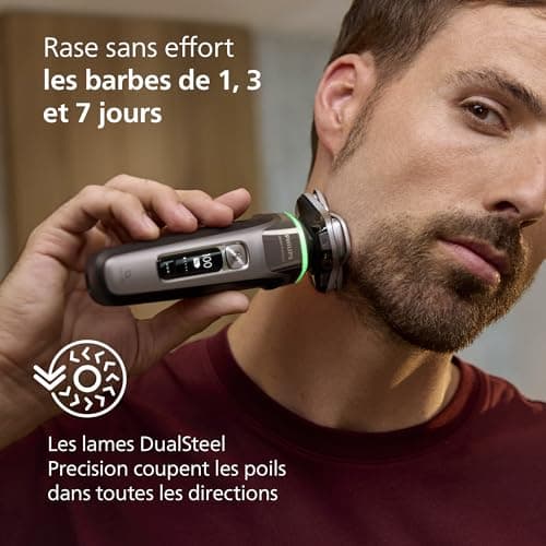 Philips i9000 Prestige Electric Shaver, Wet and Dry Electric Shaver, Skin IQ Technology, Triple Lift & Cut System, SteelPrecision 360° Rotating Blades, Quick Clean Pod, Model XP9202/30 - Image 8