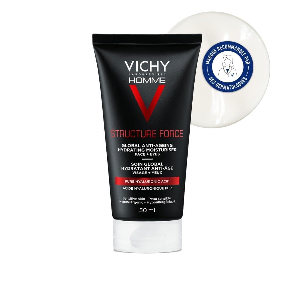 Vichy Homme, Structure Force, Soin Global Anti-Âge, Hydratant, 50 ml - Image 1