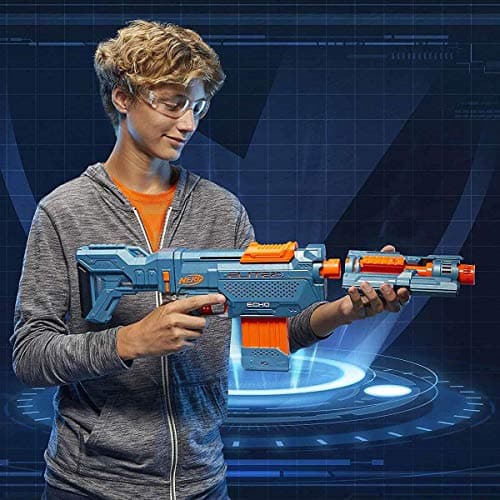 Nerf Elite 2.0 Echo CS-10 Blaster - 24 Official Nerf Darts, 10-Dart Clip, Removable Stock and Barrel Extension, 4 Tactical Rails, Multicolor, 2.6" x 27" x 12.5" - Image 4