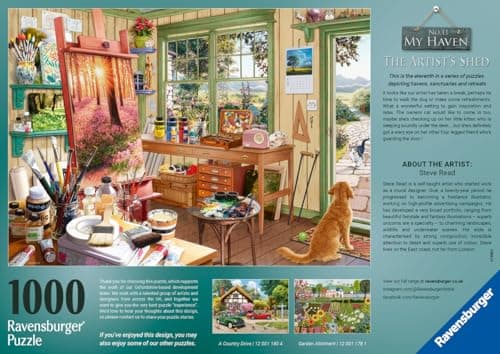 Ravensburger - Adult puzzle - 1000 piece puzzle - The Artist's Shed - Adults and Children from 14 years old - High-quality puzzle - Relaxation & Relaxation - 12001100 - Image 6