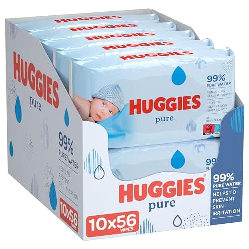 Huggies Pure 560 Baby Wipes for Sensitive Skin x 10 - Image 3