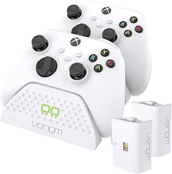 Venom Twin Charging Dock with 2 x Rechargeable Battery Packs - White (Xbox Series X & S/Xbox One)