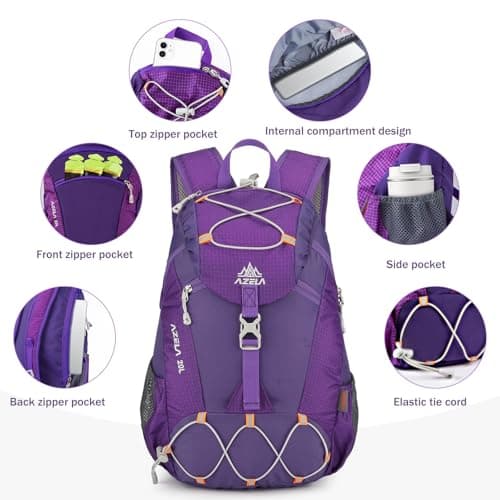 GES 20L Lightweight Waterproof Hiking Backpack with Rain Cover - Durable Multi-Use Backpack for Men and Women, Travel, Camping, Trekking, Cycling, School - Image 5