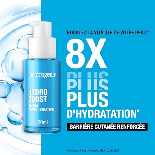 Neutrogena – Sérum Ultra Hydratant Hydro Boost (flacon-pompe de 30 ml) – Soin pour le visage à l'acide hyaluronique, acides aminés et électrolytes – Sérum léger à absorption rapide - Image 3