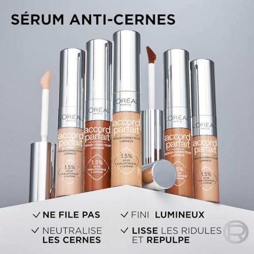 L'Oréal Paris - Luminous Correcting Serum - Corrects dark circles & moisturizes - Formula with Hyaluronic Acid & Caffeine - Perfect Match - Shade: 1N - 12ml - Image 6