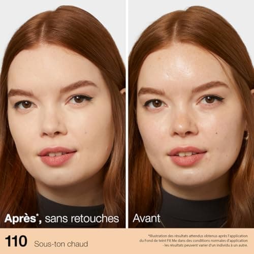 Maybelline New York - Fond de Teint Fluide Fit Me! Matte & Poreless - Peaux normales à grasses - Teinte : 110 Porcelaine - 30 ml - Image 5
