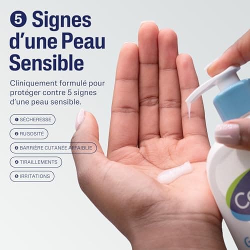 Cetaphil lotion nettoyante, 470ml, lotion nettoyante visage et corps, peaux sensibles sèches à normales, Niacinamide, Panthénol et de la Gycérine hydratante, sans savon - Image 6