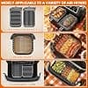Ninja Air Fryer Grill | HONYAO 2pcs Stackable AirFryer Accessories for Ninja AF300EU AF400EU and Other Dual Fryer 7.6L -10.4L | Food Stainless Steel 304 | Air Fryer Racks - Image 3