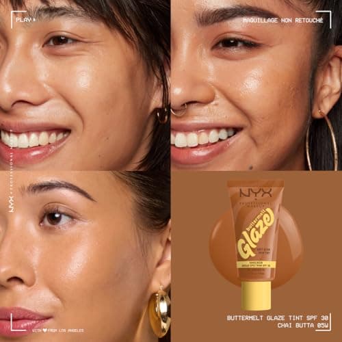 NYX Professional Makeup - Moisturising Foundation SPF30 - Long-lasting for up to 12 hours - 93% Care Ingredients - Vegan Formula - Buttermelt Glaze Tint - Shade: Chai Butta - 30 ml - Image 5