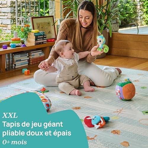 Chicco Maxi Play Mat for Babies, Size 200 x 180 cm, Giant, Thickness 1.2 cm, Foldable, Reversible, with Animals and Landscape, for Children's Room, Extra Soft, 0 Months and More - Image 4