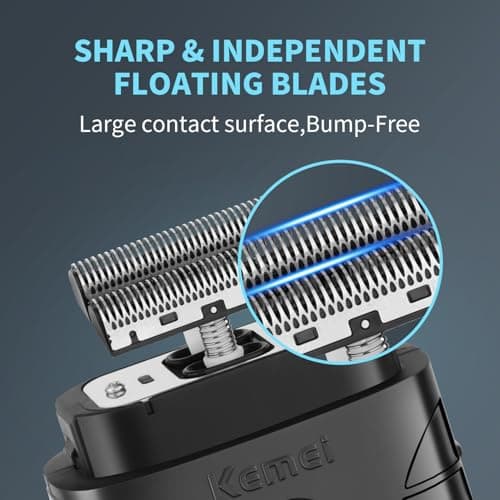 KEMEI Dual Leaf Electric Razor for Men, Cordless Barber Shaver USB Rechargeable, Up to 180 Minutes Use - Image 4