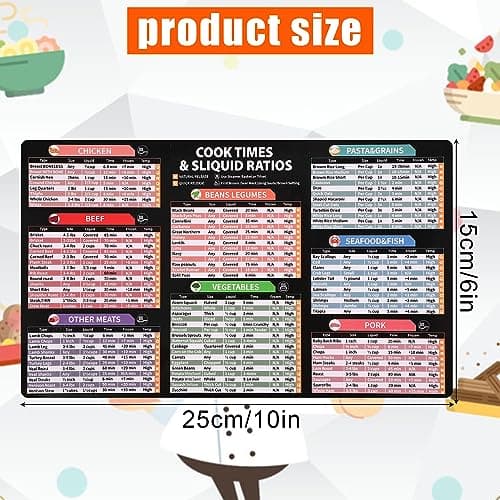 TM Instant Pot Cheat Sheet Magnet, Modern Style, 25 x 15 cm, Paper and Magnet, 1 Piece, Baking Guide, Quick Instant Cooking Aid - Image 3