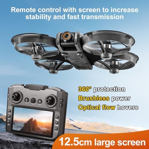 S156 Drone with 720P HD Camera for Children and Beginners, Dual Camera, Automatic Takeoff/Landing, Obstacle Avoidance, Hovering Optic, 360° Flip,Ideal Gift Toy (Black) - Image 4