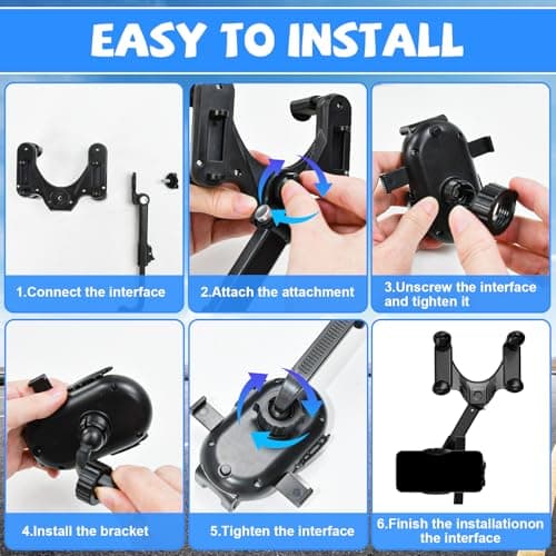Car Phone Holder for Rearview Mirror, Mobile Phone Holder Universal 360 Degree Rotatable Mirror Holder for All Phones - Image 6