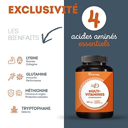 Multivitamins and Minerals | 25 Nutrients Including Vitamin A B C D E, Zinc and Iron | 180 Tablets | Immunity, Fatigue, Hair, Skin | Multivitamins for Men and Women | Made in France | Vitavea - Image 7