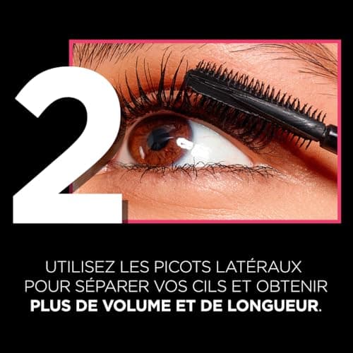 L'Oréal Paris - Mascara Volume and Length +5 mm - Without Package - Ceramic Infused - Telescopic Lift - Black - Image 7