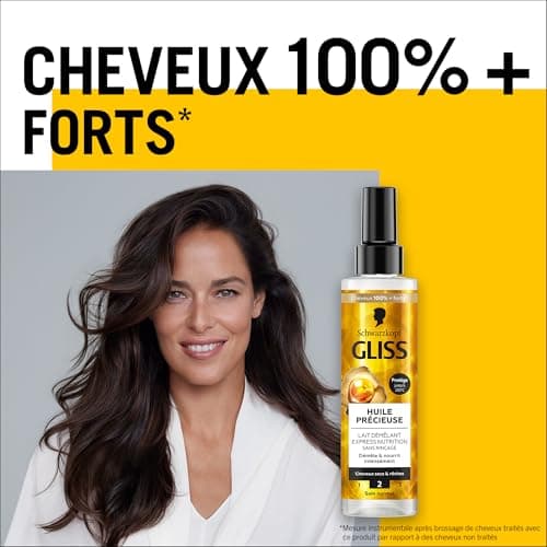 GLISS -Schwarzkopf - Express Detangling Milk - Precious Oil - Nutrition - Protects up to 230°C - Detangles & Intensely Nourishes - Dry & Ragged Hair - Normal Care - No Rinse - 200ml - Image 5