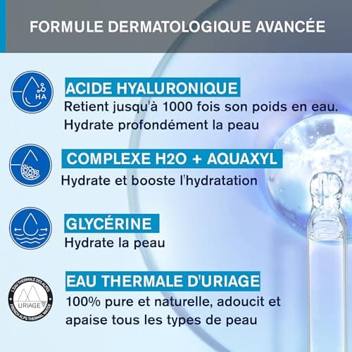 Uriage Eau Thermale Gelée d'Eau pour le Visage - Acide Hyaluronique - Hydratation Intense et Eclat pendant 24H - Gel Frais, Léger - Peau Normale à Mixte - Effet Rafraîchissant - Non Comédogène - 40ml - Image 5