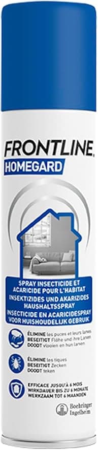 FRONTLINE Homegard Insecticide and Acaricide Spray for Home – Flea Larvae, Tick – Residual Effectiveness for up to 6 Months – Made in France – 250 ml - Image 1