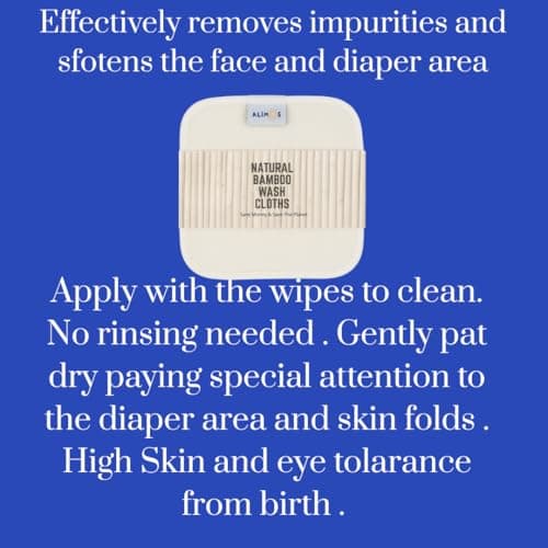 Reusable Bamboo Baby Wipes 15 x 15 cm to Work with Mustela Baby Water Cleansing Without Rinsing 300 ml - Image 4