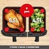 Moulinex air fryer two compartments, very large capacity 11L, 10 people, 7 automatic programs, oil-free fryer, digital touch screen, dual stainless steel, EZ942BF0, dark grey - Image 4
