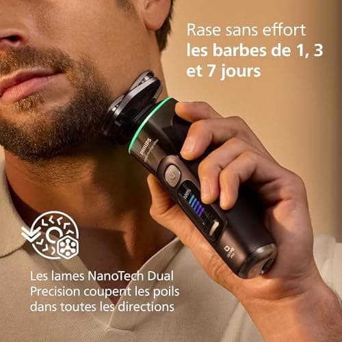 Philips Rasoir i9000 Prestige Ultra, rasoir électrique 100% étanche, technologie Skin IQ Pro, système Triple Lift & Cut, lames de précision NanoTech rotatives à 360°, 5 modes de rasage, XP9405/31 - Image 7