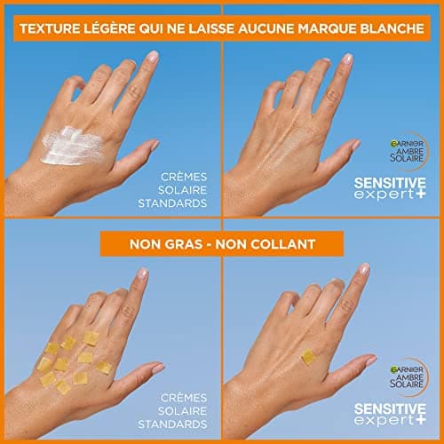 GARNIER Ambre Solaire Sensitive Expert+ - Brume Sèche - Protection Solaire FPS 50+ - Protège des UVA, UVB & UVA Longs - Résiste à L'eau - Céramides - Peaux Sensibles & Intolérantes au Soleil - 150 ml - Image 3