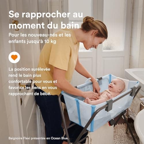 Stokke Flexi Bath (White) + Newborn Support + Flexi Bath Support - Ideal for Newborn and Baby Up to 48 Months - Foldable, Durable and Easy to Store - Image 3