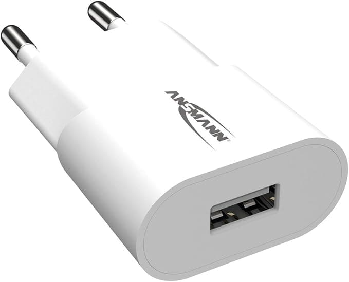 ANSMANN Phone Charger HC105 (1 PC) - Fast Charger for Smartphone, Tablet, Powerbank, GPS etc - iPhone Samsung Huawei etc Charger with 1 USB-A 1.0A Port - White - Image 1