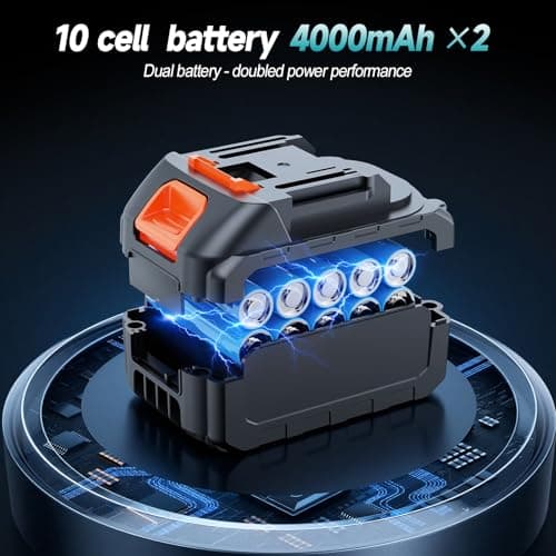 Cordless Blower Compatible with Makita 18V Batteries, 2 x 4.0Ah Batteries, Brushless Motor 38000 RPM, Three Speed Modes, Portable Blower for Leaves, Dust & Snow - Image 4