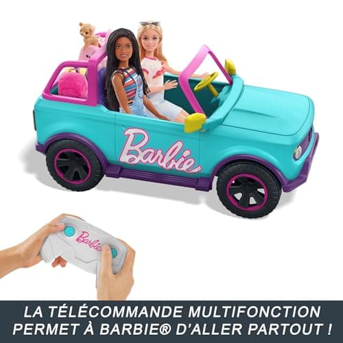 Hot Wheels Remote Control Car, Large Off-Road Barbie Vehicle Can Hold 2 Barbie Dolls, Stickers to Apply by Children to Customize Vehicle, HTP53 - Image 5