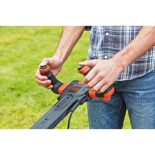 BLACK+DECKER Tondeuse Filaire 1600W, Tondeuse à Gazon Electrique 38 cm, 6 hauteurs réglables 20, 30, 40, 50, 60 et 70 mm, Tondeuse avec Poignée EASYSTEER 3 Positions, BEMW471ES-QS Orange - Image 10