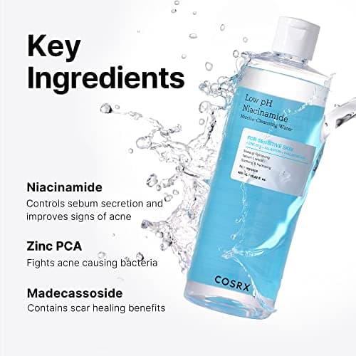 COSRX Low pH Niacinamide Micellar Cleansing Water 13.52fl.oz/400ml, Nettoyage quotidien doux du visage Lavage pour peau sensible, contrôle du sébum, paraben Gratuit, Korean Skincare - Image 5