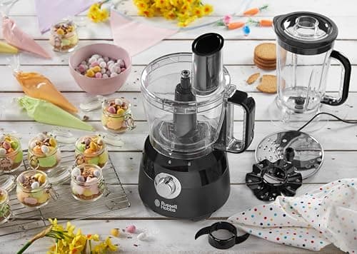 Russell Hobbs Food Processor [Multifunctional: Chopper, Mixed, Grind, Slice, Grater, Knead, Bat] Matte Black (2 Speeds+Pulse Function, 2.5 L BPA-Free Bowl, 7 Washable Dishwasher Accessories, 600W) - Image 7