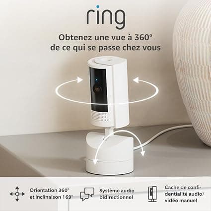 Introducing Ring Pan-Tilt Indoor Camera | Plug-In Pet Security Camera | 360° pan & 169° tilt coverage, Manual Privacy Cover, HD video, Two-Way Talk, Wi-Fi | 30-day free trial of Ring Home - Image 1