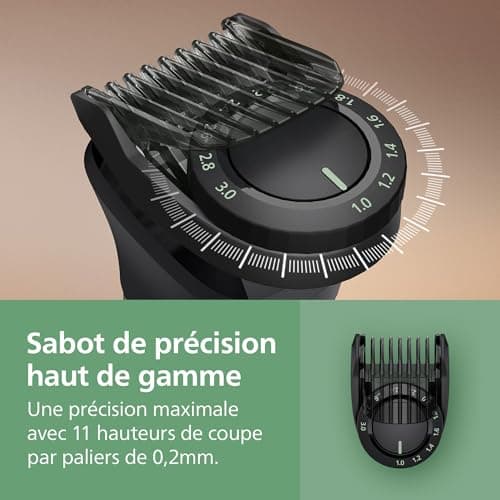 Philips Multigroom série 7000 Tondeuse tout-en-un 19 accessoires – tondeuse pour barbe, cheveux et corps, lames en métal auto-affûtées, 26 hauteurs de coupe (0,5-20 mm), modèle MG7962/30 - Image 8