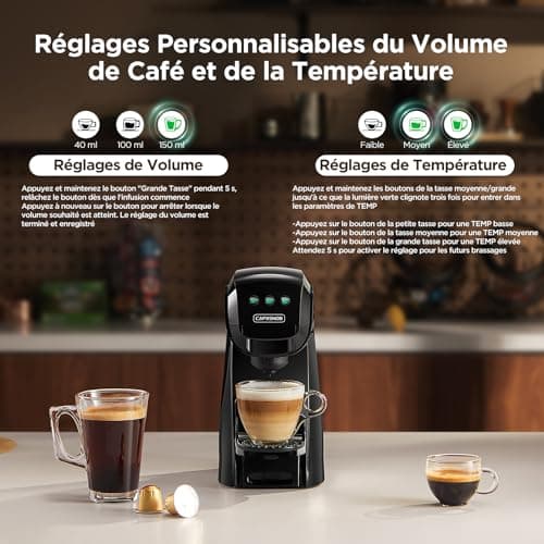 Warriors1 5-in-1 Capsule Coffee Makers for Dolce Gusto, Nespresso, Lavazza A Modo Mio, FAP Espresso Point and Ground Coffee, 20bar, 0.8L, Temperature and Quantity Adjustable, Coffee Machine for Home - Image 7