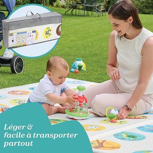 Chicco Maxi Play Mat for Babies, Size 200 x 180 cm, Giant, Thickness 1.2 cm, Foldable, Reversible, with Animals and Landscape, for Children's Room, Extra Soft, 0 Months and More - Image 7