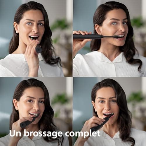 Philips Sonicare 4100 - brosse à dents électrique pour adultes avec 1 tête de brosse Philips W2 Optimal White noire, coffret de voyage fin et chargeur USB (modèle HX3683/54) - Image 8