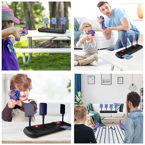 Cible de Tir pour Nerf avec Pistolet Jouet, Cible Electrique Automatique avec 20 Flechette Jeux Enfant Garçon Fille 3 4 5 6 7 8 9 10 Ans Cadeau Anniversaire Paques Balster Gun Toy - Image 7