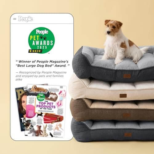 Bedsure Washable Large Dogs Bed, 96 x 71 cm, Extra Thick and Supported Dog Sofa with Waterproof Cover, Non-Slip Soft Sherpa Plush Bed, Dark Grey - Image 4