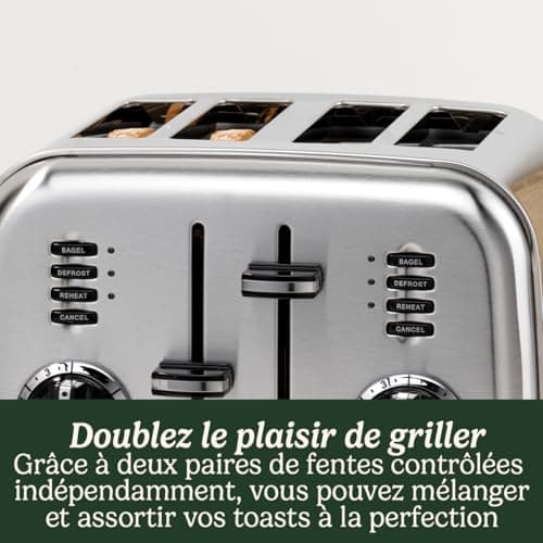 Cuisinart 4 slice toaster - Wide slots, ideal for thick bread and bagels - 6 levels of browning and defrosting - Wide slots, maximum lift - Clear pistachio - Image 6