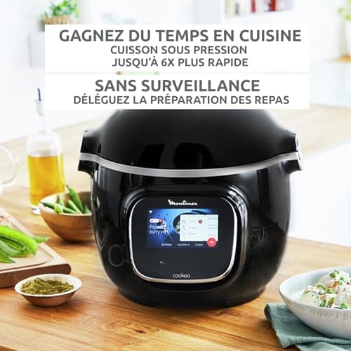 Moulinex Cookeo Touch Wifi Smart High Pressure Multicooker + Cake Pan 18 cm, 6 L, Touch Screen, 250 Built-in Recipes, Moulinex YY5297FB Application, Black - Image 5