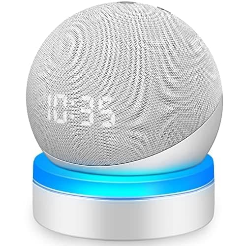For Amazon Echo Dot 4 / Echo Dot 5 Holder with Luminescent Desktop Stand Accessories with Integrated Cable Management, No Screws Required, Speaker Rack (Amazon Echo Dot 4 / Echo Dot 5, White) WL808