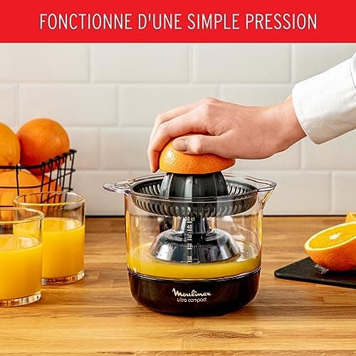 Moulinex Electric Citrus Press, Double Rotation, Capacity 0.45 L, Ultra Compact, Black PC120870 - Image 5