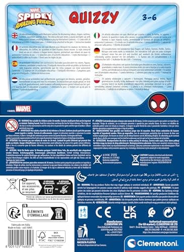 Clementoni - 24 Educational Activities Quizzy Marvel Spidey Amazing Friends - Kids 3-6 Years, Sensory Learning Toy - Quiz Shapes, Colors, Numbers - Image 4